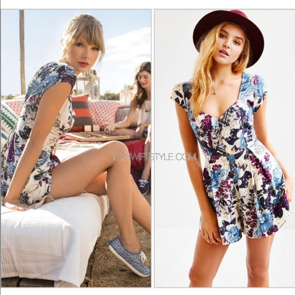 Kimchi Blue Urban Outfitters Ashley Lace Up Floral Romper M